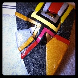 Handmade Polymer Clay and Glass Brooch Pin